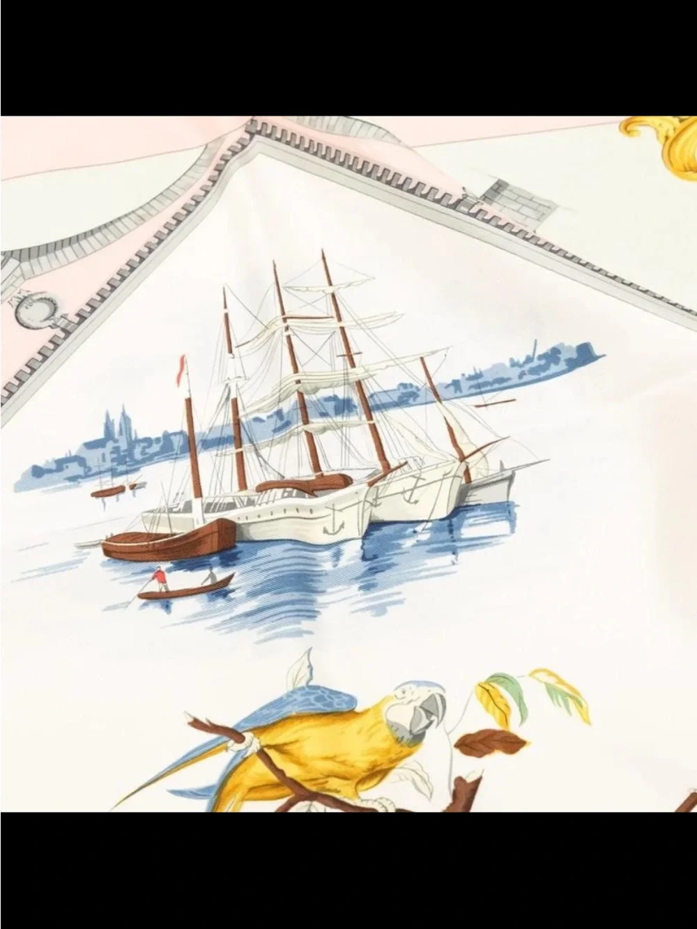 Hermes Bordeaux Porte Oceane Silk Scarf - Picture 3 of 10